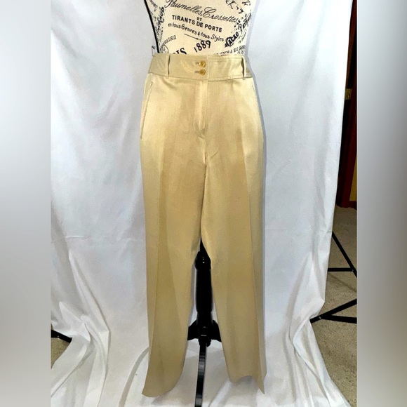 EUC: Dressy Tommy Bahamas Tan 100% Silk Pants - Picture 1 of 6
